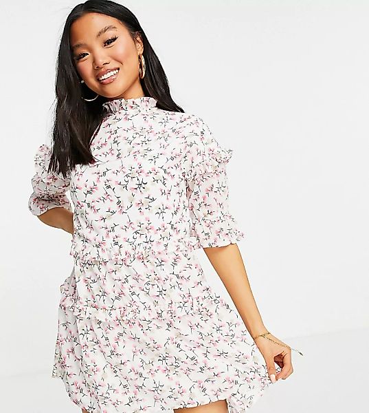 Influence Petite– Minikleid in Weiß mit Blumendruck günstig online kaufen