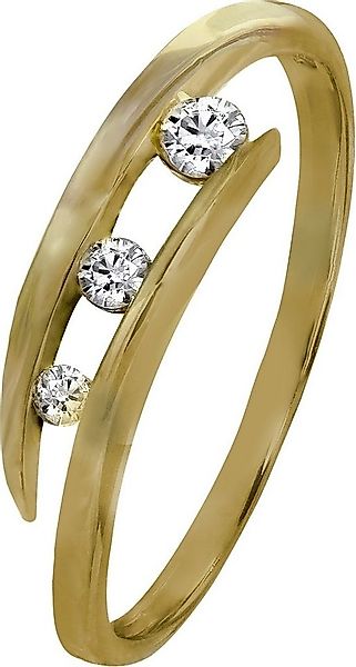 GoldDream Goldring GoldDream Gold Ring Gr.60 3er Zirkonia (Fingerring), Dam günstig online kaufen