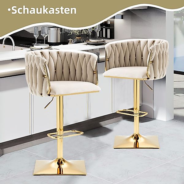 LVHOM Barhocker 360° drehbare moderne Samt-Barstühle, günstig online kaufen