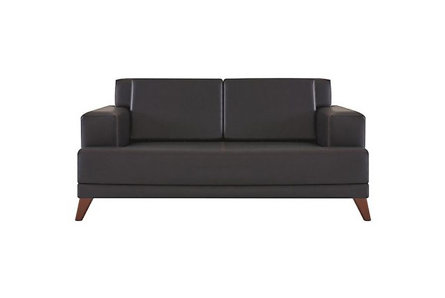 JVmoebel 2-Sitzer Couch Leder 2-Sitzer Sofa Schwarz Einfarbig Modern Design günstig online kaufen