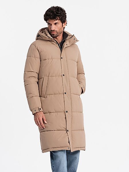 OMBRE Wintermantel Lange Herren-Steppjacke mit abnehmbarer günstig online kaufen