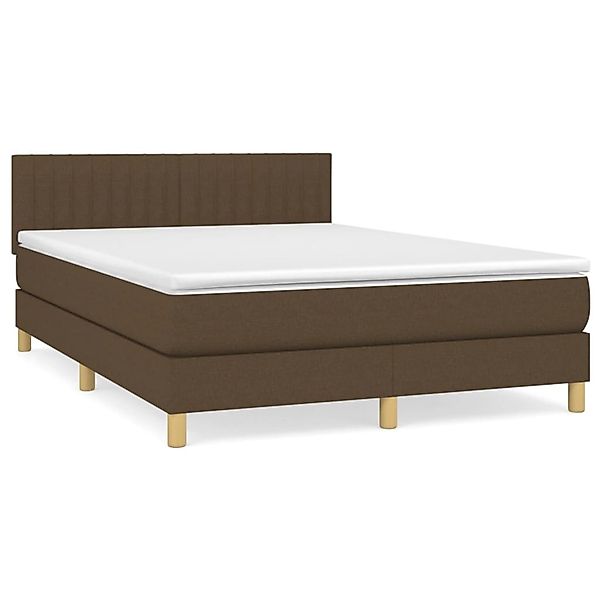 vidaXL Boxspringbett mit Matratze Dunkelbraun 140x200 cm Stoff1377951 günstig online kaufen