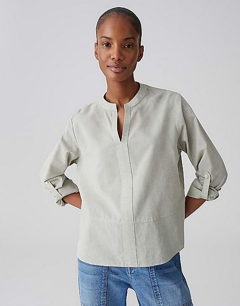 OPUS Langarmbluse Feminine Tunikabluse im Baumwoll-Leinen-Mix Lockere Passf günstig online kaufen