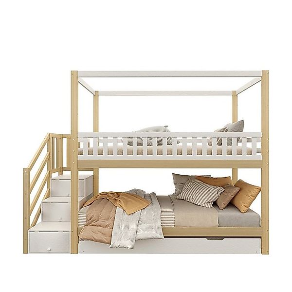 HAUSS SPOLE Etagenbett 90x200 cm Hausform mit Staufach, Sicherheitsleiter, günstig online kaufen