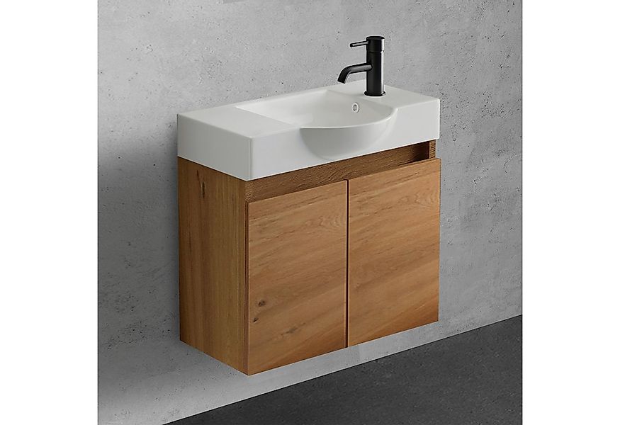 Alpenberger Badmöbel-Set Gäste WC Waschbecken mit Unterschrank 55 cm Breit, günstig online kaufen