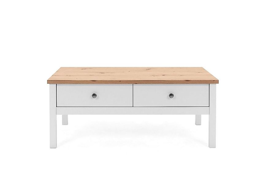 Newroom Couchtisch Eireen, Wohnzimmertisch Weiß Wildeiche Vintage Landhaus günstig online kaufen