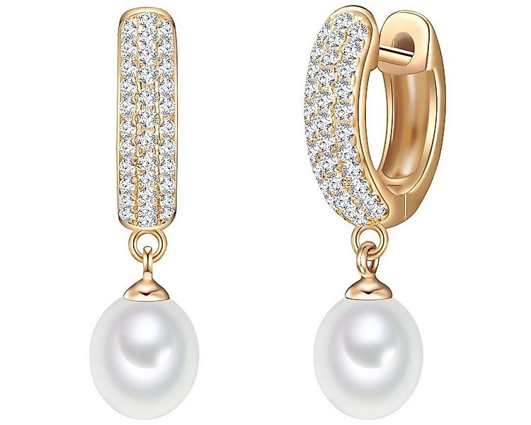 Valero Pearls Paar Creolen gelbgold, mit Süßwasser-Zuchtperlen günstig online kaufen