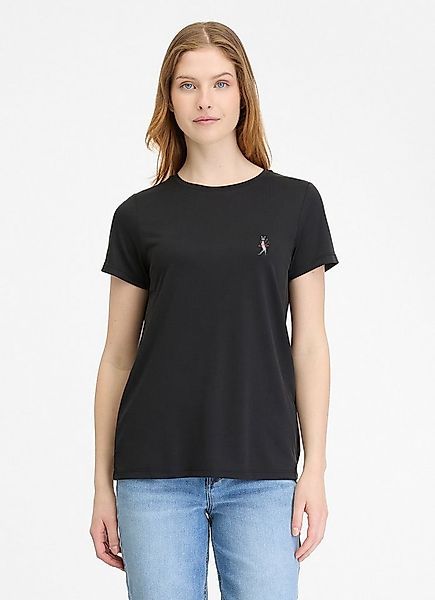 Ragwear Kurzarmshirt ADORI C mit lustiger Katzen-Stickerei auf der Brust günstig online kaufen