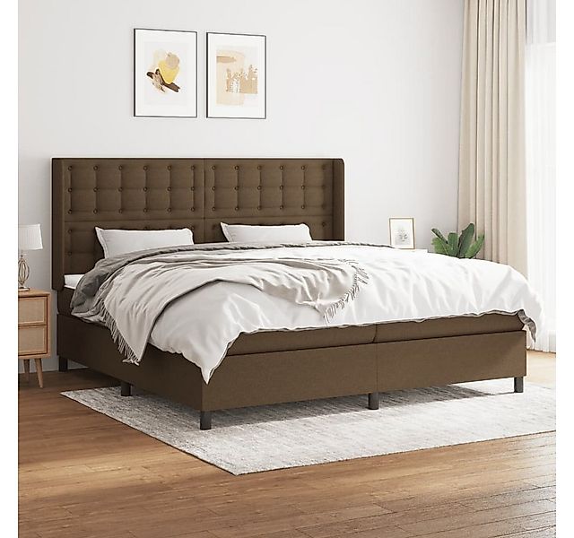 vidaXL Boxspringbett Boxspringbett mit Matratze Dunkelbraun 200x200 cm Stof günstig online kaufen
