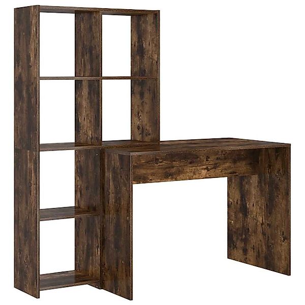 vidaXL Schreibtisch Räuchereiche 138,5 x 55 x 143 cm Holzwerkstoff 3337253 günstig online kaufen