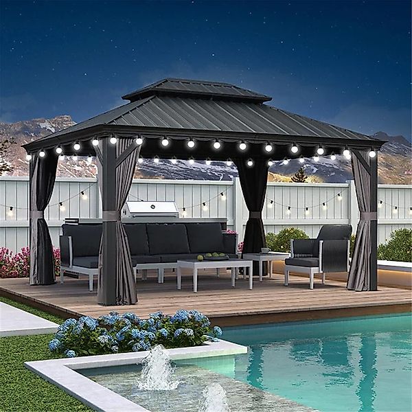 PURPLE LEAF Pavillon Hardtop Aluminium Pergola günstig online kaufen