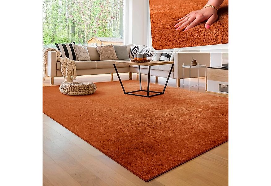 Paco Home Teppich Cadiz 630, rechteckig, Höhe: 14 mm, Uni-Farben, besonders günstig online kaufen