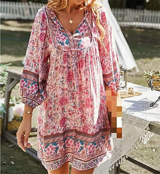 AFAZ New Trading UG Sommerkleid Lässiges Kleid im Bohemian-Resort-Stil günstig online kaufen