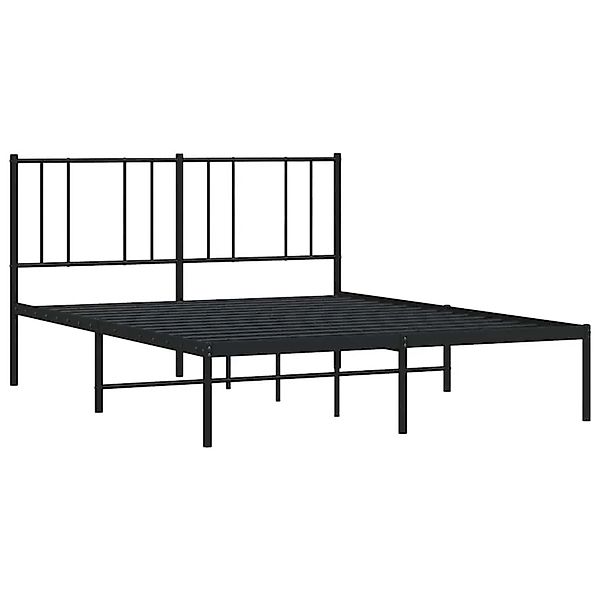 vidaXL Bettgestell mit Kopfteil Metall Schwarz 150x200 cm 352482 günstig online kaufen