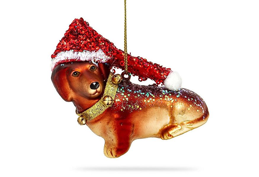 SIKORA Christbaumschmuck Dackel besondere Weihnachtskugel Glas Anhänger – B günstig online kaufen