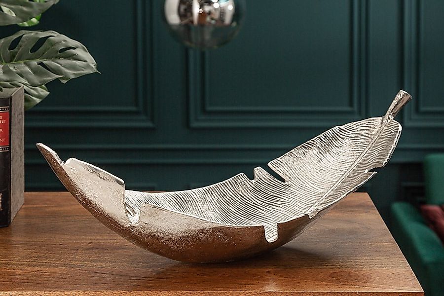 riess-ambiente Dekoschale SILVER LEAF 62cm silber (Einzelartikel, 1 St), Es günstig online kaufen