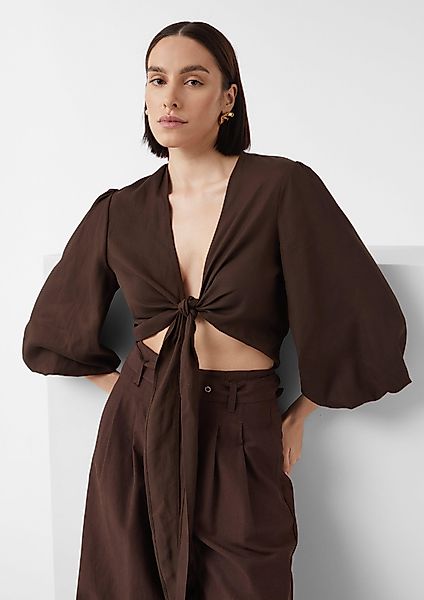 Comma 3/4-Arm-Shirt Bluse aus Leinenmix zum günstig online kaufen