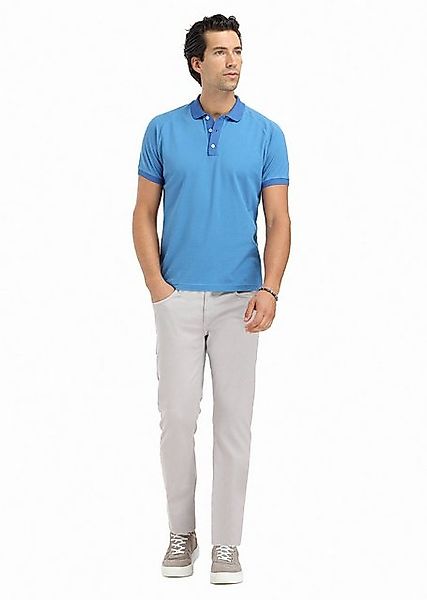 RAMSEY Poloshirt Dunkelblaues Jacquard-Polo aus 100% Baumwolle günstig online kaufen