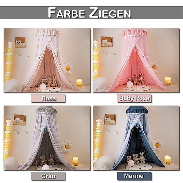 Jibenhome Moskitonetz Doppelschicht Betthimmel Babybett Baldachin günstig online kaufen