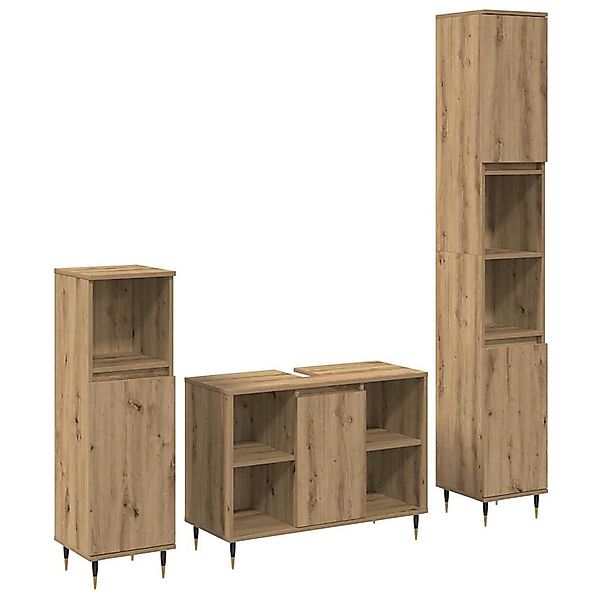 vidaXL Badezimmermöbel-Set mit Regal 3-Tlg Artisan-Eiche Holzwerkstoff 3378 günstig online kaufen