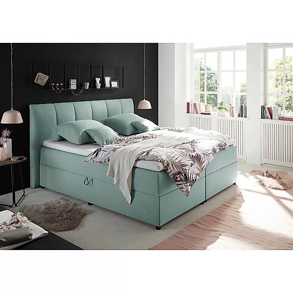 home24 loftscape Polsterbett Lofou 180x200 cm Webstoff Pastellblau mit Bett günstig online kaufen