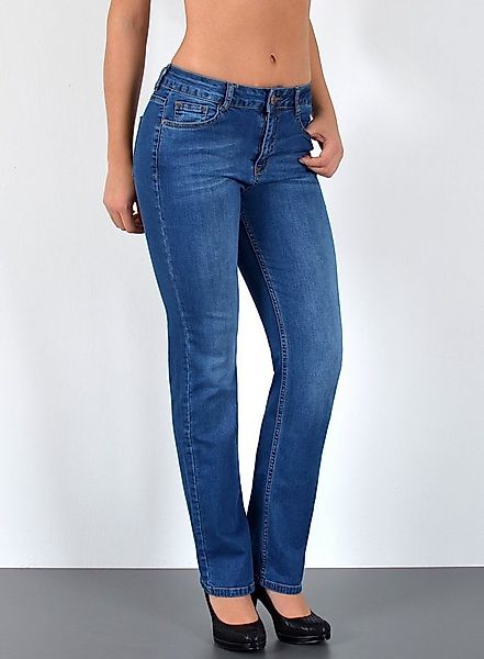 ESRA Straight-Jeans High Waist Damen Jeans Straight Leg Hose Stretch gerade günstig online kaufen