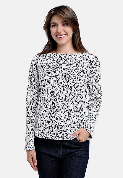 BICALLA T-Shirt Shirt mit Jacquardmuster in Weiß/Anthrazit (1-tlg) günstig online kaufen