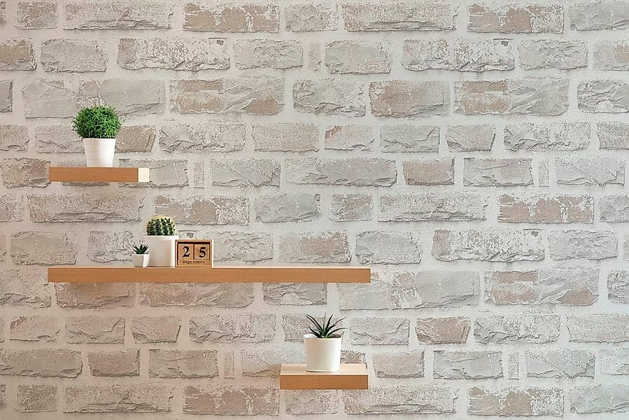 A.S. Création Vliestapete Natural Living Tapete Stein, leicht strukturiert, günstig online kaufen