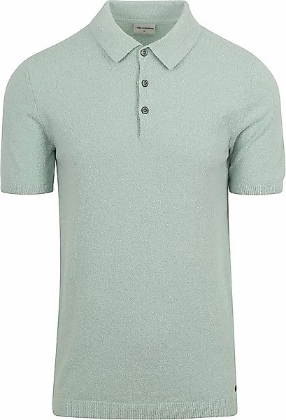 No Excess Knitted Poloshirt Struktur Grün - Größe M günstig online kaufen