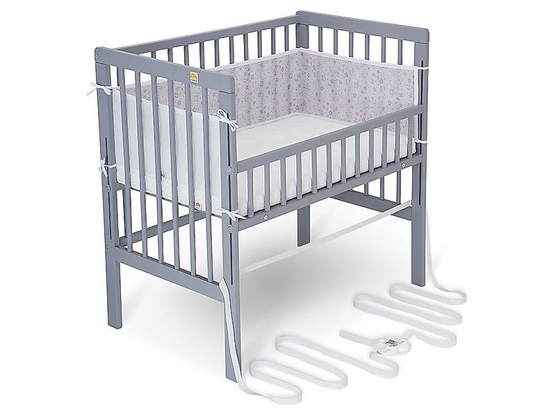 FabiMax Beistellbett Boxspring Fix grau, mit 12cm Rausrollschutz, Matratze günstig online kaufen