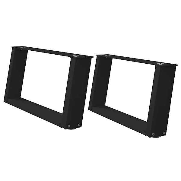vidaXL Couchtischbeine U-Form 2 Stk Schwarz 60x30-31 cm Stahl 4012748 günstig online kaufen