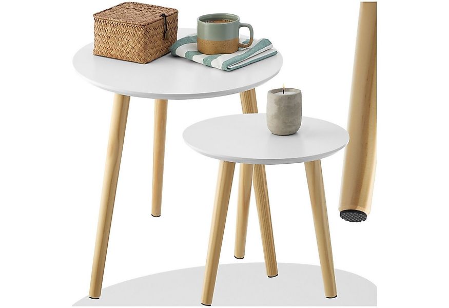 tectake Beistelltisch 2er Set Beistelltisch (1-St., 2 tlg), 2 unterschiedli günstig online kaufen