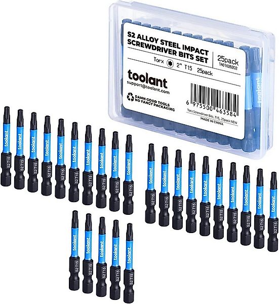 Toolant Bit-Schraubendreher Torx Schlag-Bits Set T15, 25 Stk, 5,1 cm, magne günstig online kaufen