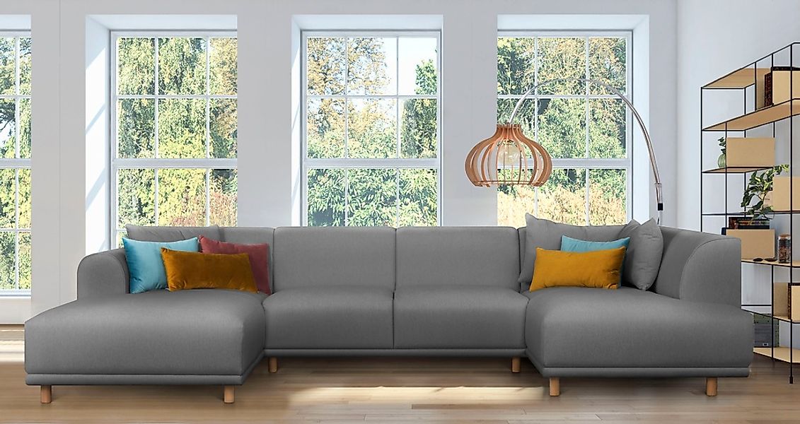 andas Wohnlandschaft »Maroon U-Form« in skandinavischem Design, mit losen K günstig online kaufen