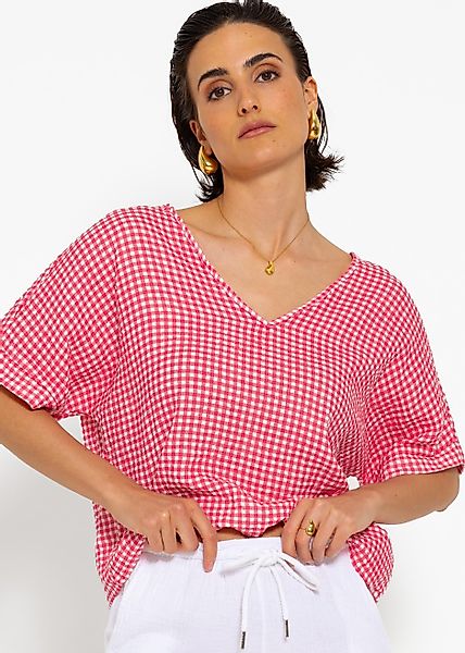 SASSYCLASSY Kurzarmshirt Musselin Shirt mit kurzen günstig online kaufen