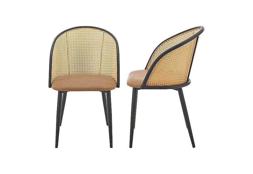 en.casa Esszimmerstuhl, »Gagnef« Designstuhl 2er-Set gepolstert Metallbeine günstig online kaufen