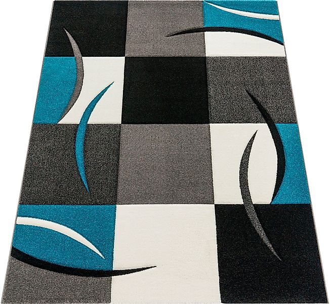 Paco Home Teppich "Diamond 665" rechteckig 17 mm Höhe Karo Muster, 3D-Desig günstig online kaufen