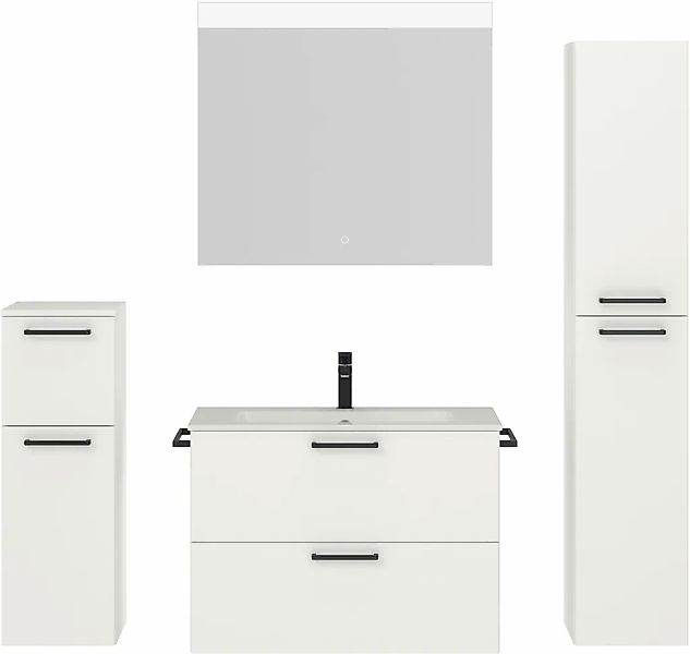 nobilia Badmöbel-Set "Tolvina" vormontiert, mit Soft-Close, 4 Stk. tlg. günstig online kaufen