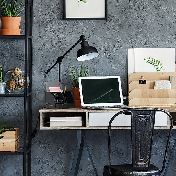 relaxdays Schreibtischaufsatz Schreibtischorganizer Kunstleder, Schwarz günstig online kaufen