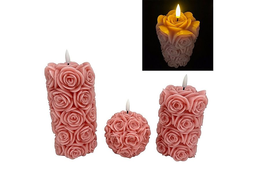 Online-Fuchs LED-Kerze 3 LED Kerzen im Set aus Echtwachs mit 6-Stunden Time günstig online kaufen