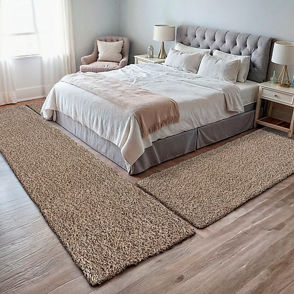 OTTO home Hochflor-Bettumrandung "Banji" Höhe 37 mm 3 tlg. Uni Farben, weic günstig online kaufen