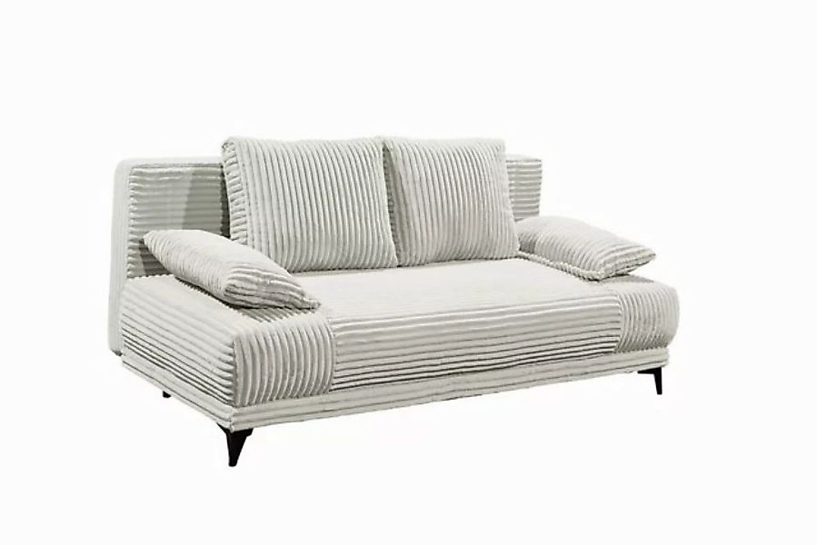 freiraum Schlafsofa SALLY Lux.3DL, Liegefläche 157x202cm, in Cord silver - günstig online kaufen