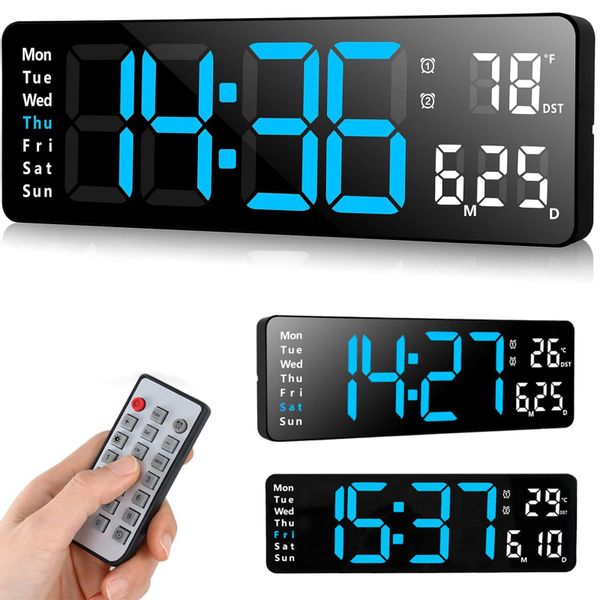 OKWISH Wanduhr 13 Zoll LED Digitale günstig online kaufen