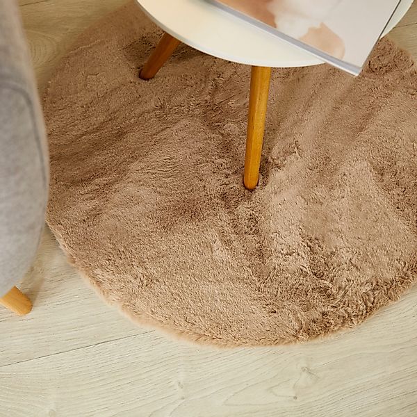 my home Hochflor-Teppich Lugano, rund, Höhe: günstig online kaufen