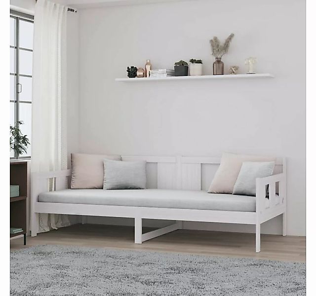 furnicato Bett Tagesbett Weiß Massivholz Kiefer 80x200 cm günstig online kaufen