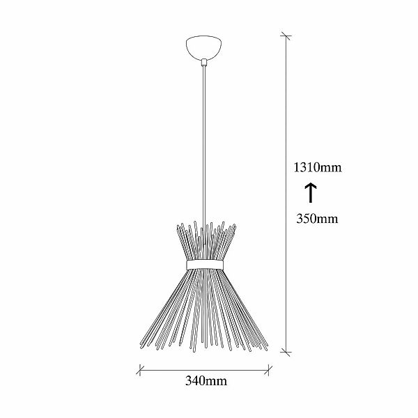 Hängeleuchte Kirpi 3081 1-flammig Ø34cm schwarz günstig online kaufen