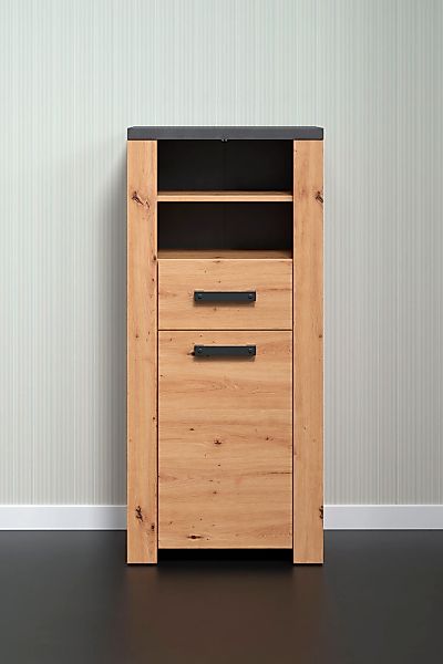 welltime Midischrank "Ambres" 1 Stk. tlg. Badschrank in matter Echtholzopti günstig online kaufen