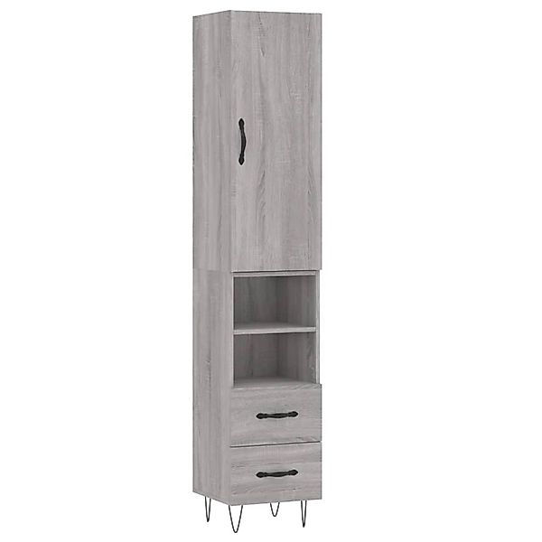 vidaXL Highboard Grau Sonoma 34,5x34x180 cm Holzwerkstoff 3198951 günstig online kaufen