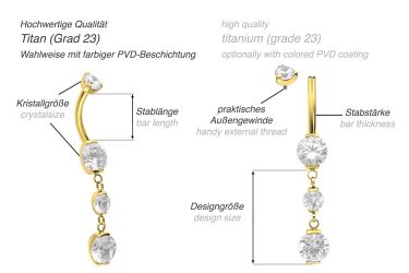 PIERCINGLINE Bauchnabelpiercing Titan Mini Bananabell mit günstig online kaufen