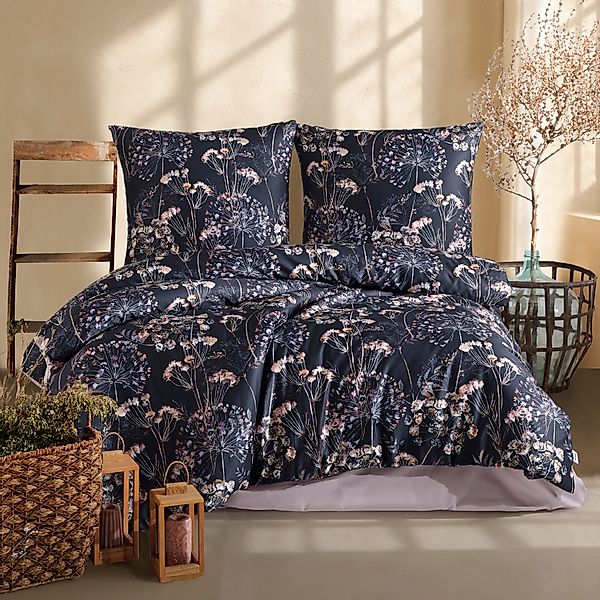 Nordqueen Bettwäsche Nordqueen Satin Gestreift Bettwäsche, günstig online kaufen